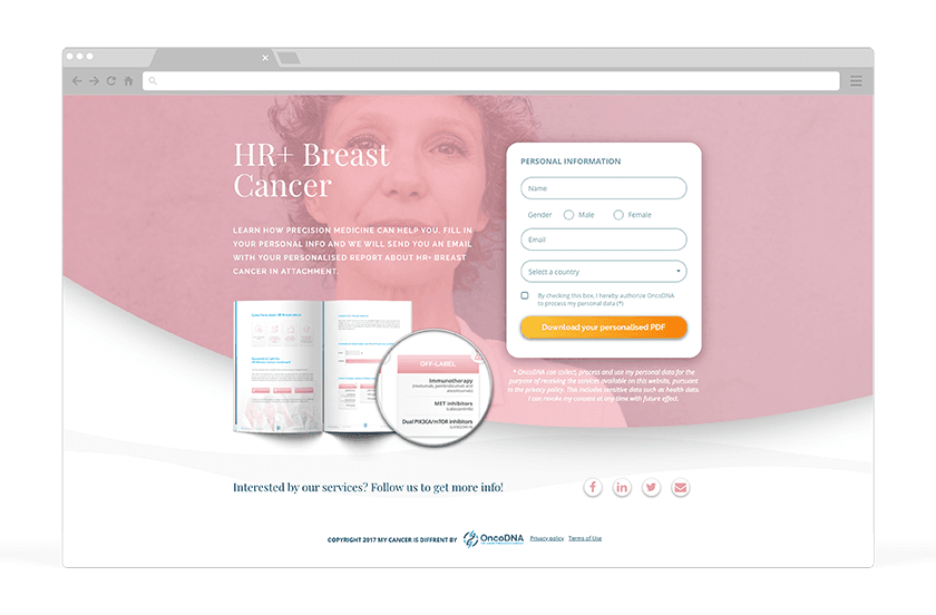 Landing page for HR+ Breast Cancer - Image carousel slide 1