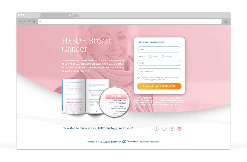 Landing page for HER2+ Breast Cancer - Image carousel slide 2