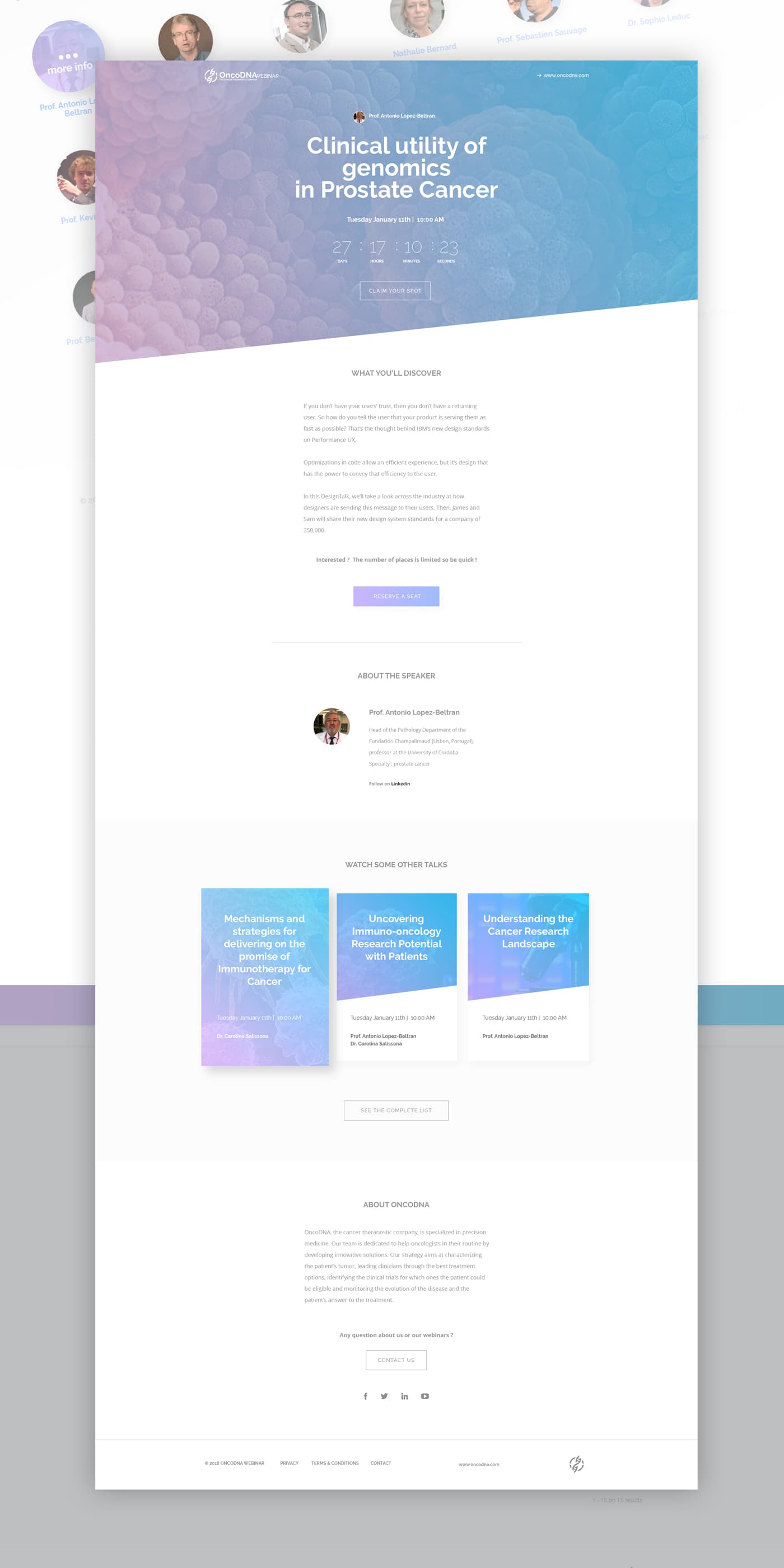 OncoDNA Webinar project detail
