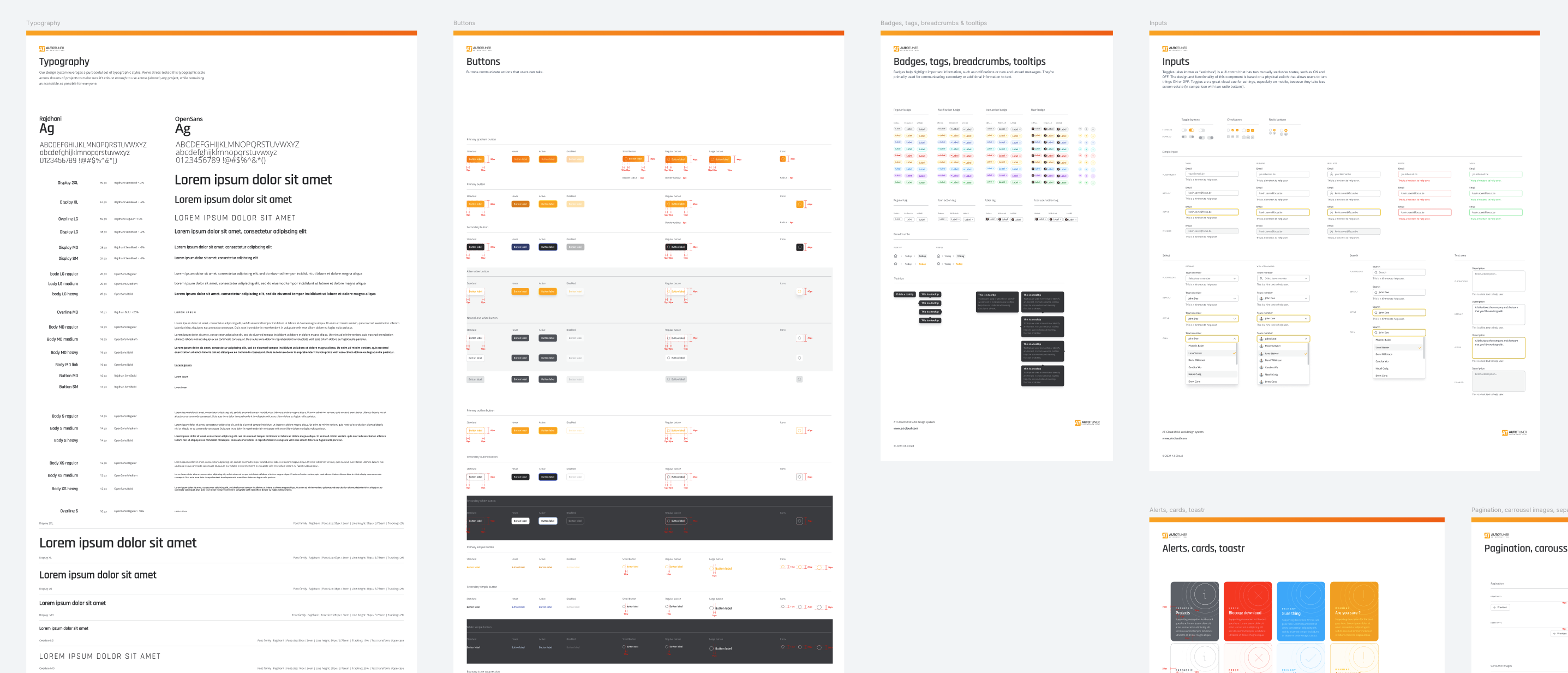 Design system fonts, buttons, inputs, etc.